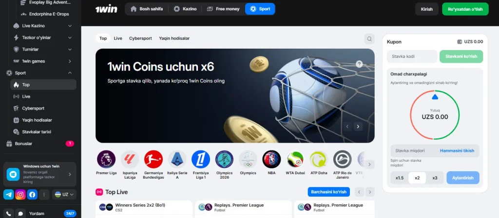 Siz uchun 1win Bet Sport