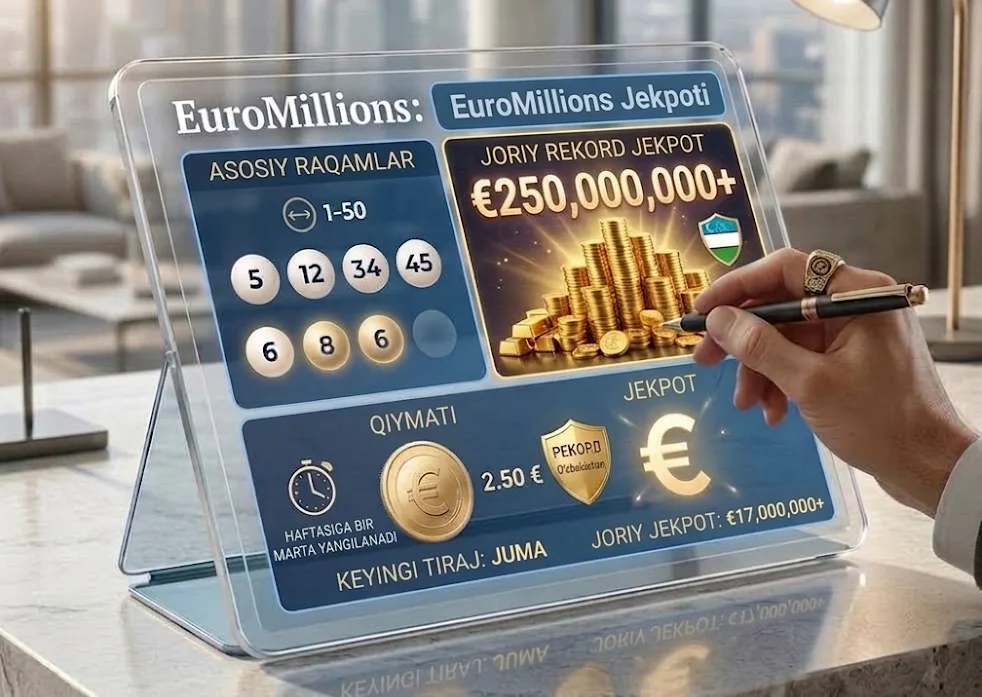 EuroMillions prize fund distribution and currency payout infographic